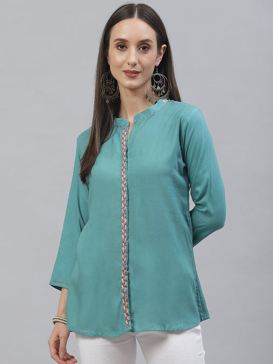 Mandarin Collar Regular Sleeve Kurti