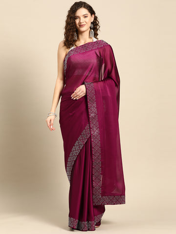 Solid Beads and Stones Saree