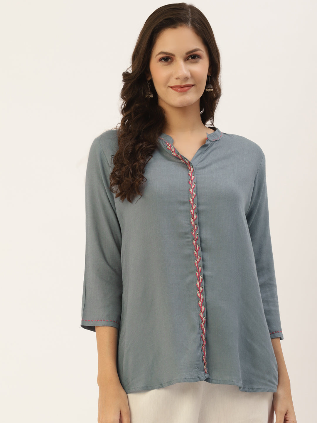 Grey Solid Kurti
