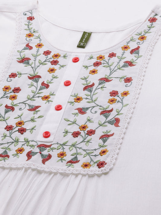 Embroidered A-Line Ethnic Dress