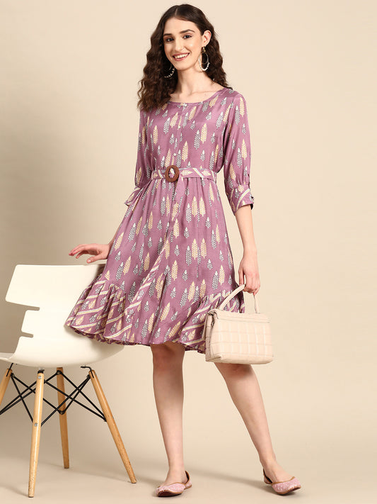 Floral Print A-Line Dress